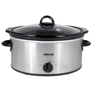 4-Quart Oval Slow Cooker in Brushed Stainless Steel  |  Slow Cookers Kitchen Appliances Silver