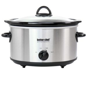 4 Quart Oval Slow Cooker with Removable Stoneware Crock  |  Slow Cookers Kitchen Appliances Silver