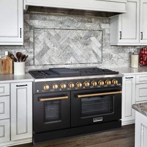 48″ Slide-in Freestanding Professional Style Gas Range with 6.7 Cu. Ft. Oven, 8 Burners, Convection Fan, Cast Iron Grates  |  Major Appliances Kitchen Appliances Major Appliances