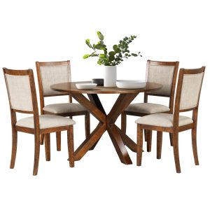 5-piece Solid Wood Dining Table Set  |  Kitchen and Dining Sets Kitchen & Dining Sets Beige