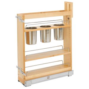 5″ Pull Out Kitchen Cabinet Organizer w/ Soft-Close, 448UT-BCSC5C  |  Pot Racks Kitchen Storage Brown, Tan