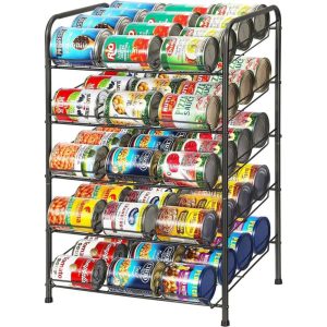 5 Tier Can Rack Organizer  |  Food Storage Containers Food Storage Containers Black, Brown, Silver, White