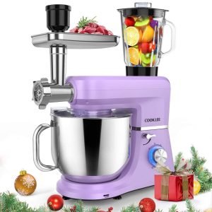 6-IN-1 Stand Mixer, 8.5 Qt. Multifunctional Electric Kitchen Mixer with 9 Accessories for Most Home Cooks, SM-1507BM, Lavender  |  Mixers Kitchen Appliances Mixers