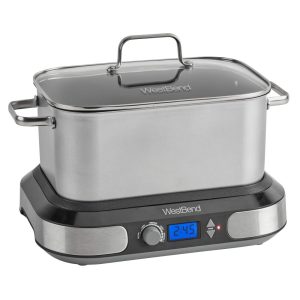 6 Quart Digital Versatility Cooker with Roasting Rack  |  Slow Cookers Kitchen Appliances Silver