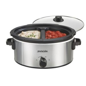 6 Quart Double-Dish Slow Cooker  |  Slow Cookers Kitchen Appliances Silver