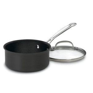 619-16 Chef’s Classic Nonstick Hard-Anodized 1-1/2-Quart Saucepan with Lid  |  Pots and Pans Pots & Pans Black