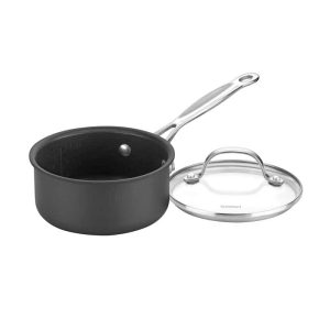 619-18 Chef’s Classic Nonstick Hard-Anodized 2-Quart Saucepan with Lid  |  Pots and Pans Pots & Pans Black