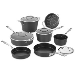 62I-11 Chef’s Classis 11-Piece Conical Hard Anodized Non-Stick Cookware Set, Black  |  Cookware Sets Cookware Sets Black