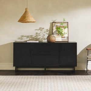 63 inch Minimalist Scandi Sideboard  |  Buffets and Sideboards Buffets & Sideboards Black, Tan