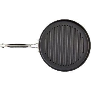 630-30 Chef’s Classic Nonstick Hard-Anodized 12-Inch Round Grill Pan,Black  |  Pots and Pans Pots & Pans Black