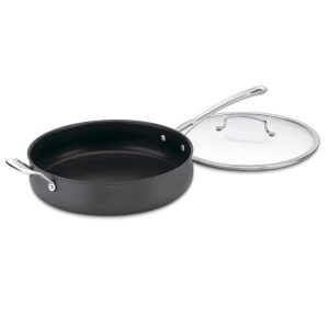 6433-30H Contour Hard Anodized 5-Quart Saute Pan with Helper Handle and Cover  |  Pots and Pans Pots & Pans Black