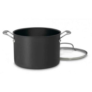 666-24 Chef’s Classic Nonstick Hard-Anodized 8-Quart Stockpot with Lid  |  Pots and Pans Pots & Pans Black