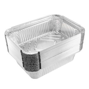 7.3″x5.3″ Aluminum Foil Pans, Disposable Trays Containers for Roasting  |  Grill Pans and Griddles