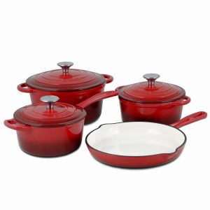 7-Piece Enameled Cast Iron Cookware Set – Nonstick  |  Cookware Sets Cookware Sets Cookware Sets