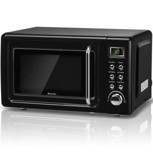 700W Retro Countertop Microwave Oven with 5 Micro Power – 18″ x 14″ x 10″ (L x W x H)  |  Toaster Ovens Kitchen Appliances Black, Gold, Green, Red, White