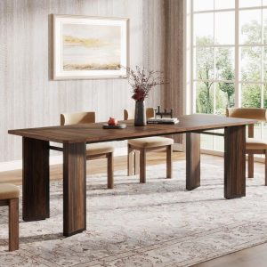 78.8 Inch Extra Long Rectangular Dining Table for 6-8 People for Dining Room Living Room  |  Kitchen and Dining Tables Kitchen & Dining Tables Black, Brown