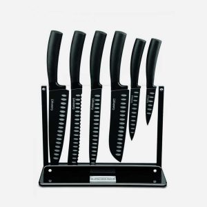 7pc Nonstick Cutlery Set in Acrylic Stand  |  Cutlery Cutlery Black