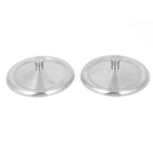 8.5cm Dia Round Shape Drink Cup Mug Lid Cap Cover Silver Tone 2Pcs – Silver Tone  |  Cups Cups Cups