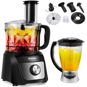 8 Cup Food Processor 500W Variable Speed Blender Chopper w/ 3  |  Food Processors Food Processors Black