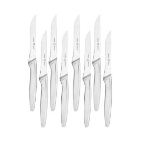 8-pc Stainless Steel Serrated Steak Knife Set – Stainless Steel  |  Cutlery Cutlery Cutlery