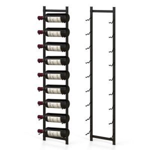 9-Bottle Rustproof Wall-Mounted Wine Rack  |  Wine Racks Kitchen Storage Black