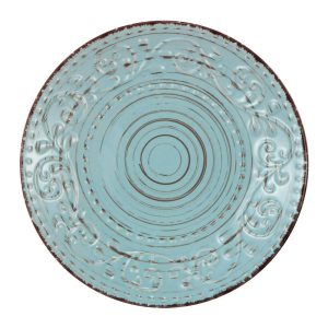 A&B Home Rustic Flare Dinner Plate  |  Plates Dinnerware Blue, White