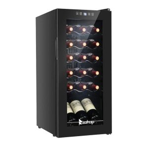 AC 115V /60Hz 1.8Cu.Ft/2.8Cu.Ft Compressor Wine Cabinet Wine Rack Black  |  Wine Racks Kitchen Storage Black