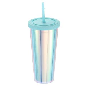 Acrylic Tumbler with Lid and Straw, 24 Oz Insulated Double Wall Cups  |  Cups Cups Cups