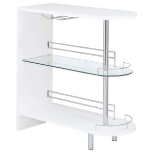 Adolfo Glossy Clear 3-tier Bar Table  |  Home Bars Home Bars Black, Grey, White