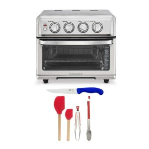 Airfryer Toaster Oven w/ Grill w/ Tongs, Knife & Spatula  |  Toaster Ovens Kitchen Appliances Stainless Steel