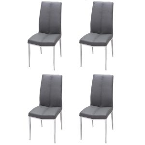 Alyssa Side Chair with Chrome Legs (Set of 4)  |  Kitchen and Dining Chairs Kitchen & Dining Chairs Black, Grey, Red, White