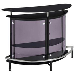 Amarillo 2-tier Bar Unit with Glass Top  |  Home Bars Home Bars Black