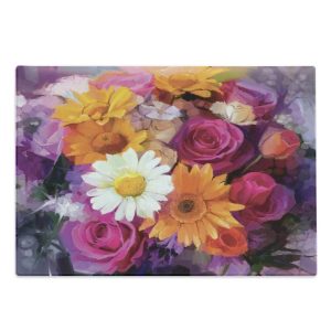 Ambesonne Watercolor Flower Cutting Board Decorative Tempered Glass Cutting and Serving Board – Standard  |  Cutting Boards Cutting Boards Cutting Boards