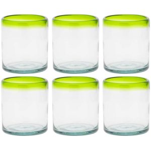 Amici Home Authentic Mexican Handmade DOF Glasses Set of 6  |  Drinking Glasses Dinnerware Drinking Glasses