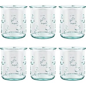 Amici Home Italian Recycled Anchor DOF Glassware Set of 6 – 12 Oz  |  Drinking Glasses Dinnerware Clear