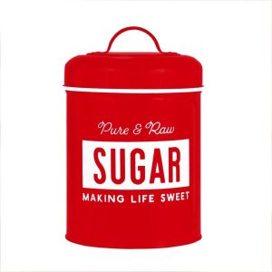 Amici Home Life Sweet Metal Sugar Canister Red Metal Storage 64 oz – 64 oz  |  Kitchen Canisters Kitchen Canisters Kitchen Canisters