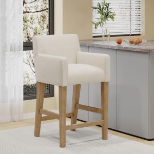 Armga Upholstered 26 inch Counter Stool by   |  Counter and Bar Stools Counter & Bar Stools Beige, Brown, Grey