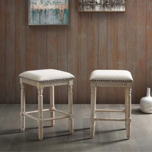 Arnhem Wood Upholstered Counter Height Stool, Set of 2  |  Counter and Bar Stools Counter & Bar Stools Counter & Bar Stools