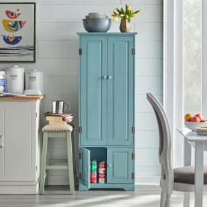 Aston Modern Farmhouse Extra-Tall Cabinet  |  Pantry Cabinets Kitchen Furniture Blue, Brown, Green, Grey, Red, White