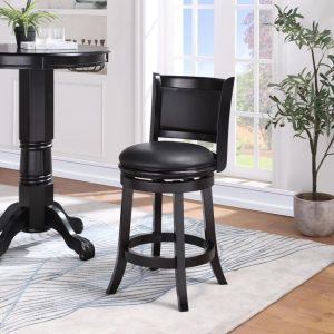 Augusta Wood Upholstered Swivel Counter Barstool  |  Counter and Bar Stools Counter & Bar Stools Black, Brown, Red