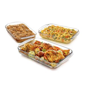 Baker’s Basics 3-Piece Glass Casserole Baking Dish Set  |  Bakeware Bakeware Bakeware