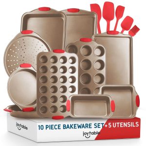 Bakeware Set – 15 PC Nonstick Bakeware Set With Silicone Handles & Utensils  |  Bakeware Bakeware Bakeware