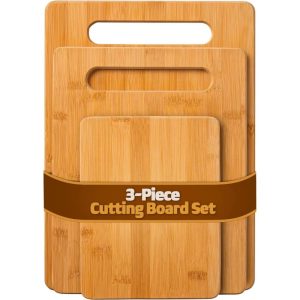 Bamboo Cutting Board Set – Wooden cutting board, Assorted Sizes of Bamboo Wood Cutting Boards & Chopping Board for Kitchen  |  Kitchen Tools Kitchen Tools Brown, Multi