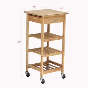 Bamboo Kitchen Trolley  |  Cutting Boards Cutting Boards Brown