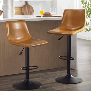 Bar Stools Set of 2 Height Adjustable,Swivel Counter Height Bar Stools with Back  |  Counter and Bar Stools Counter & Bar Stools Black, Brown, Grey, White