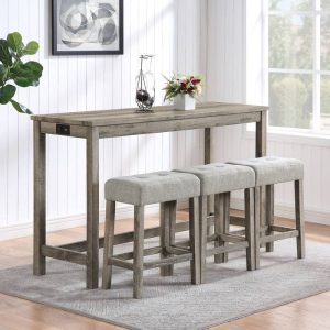 Bar Table Set with 3 Stools and Power Outlet  |  Bar Tables Bar Tables Bar Tables