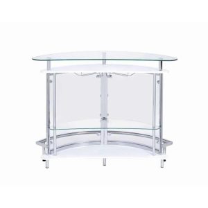 Bar Unit with Acrylic Front White, Chrome and Clear  |  Home Bars Home Bars Home Bars