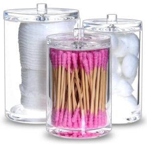 Bathroom Canisters,Round Cotton Ball Pad Holder  |  Kitchen Canisters Kitchen Canisters Clear