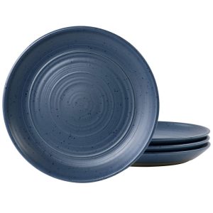 Bee & Willow Home Milbrook 7 Inch Appetizer Plate Set – 7 Inch  |  Plates Dinnerware Blue, Bronze, Khaki