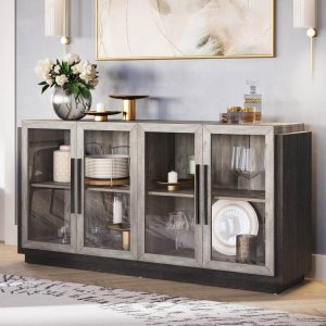 BELLEZE Brixston Sideboard Buffet Cabinet with Storage  |  Buffets and Sideboards Buffets & Sideboards Buffets & Sideboards